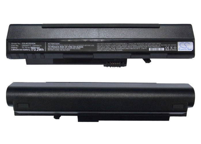 Replacement Battery for Acer  Aspire One – Notebook, Laptop – 6600mAh / 11.1V