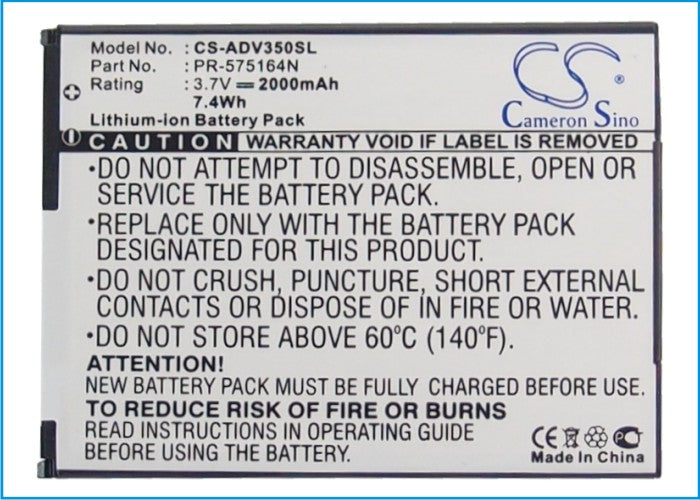 Replacement Battery for Advent 3500 – GPS, Navigator – 2000mAh / 3.7V - image 5