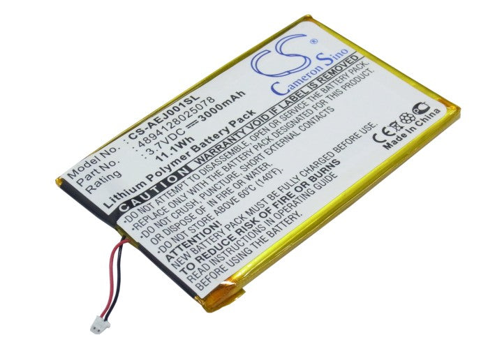 Replacement Battery for Ectaco jetBook e-Book Reader Burgundy – E-book, E-reader – 3000mAh / 3.7V