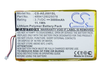 Replacement Battery for Ectaco jetBook e-Book Reader Burgundy – E-book, E-reader – 3000mAh / 3.7V