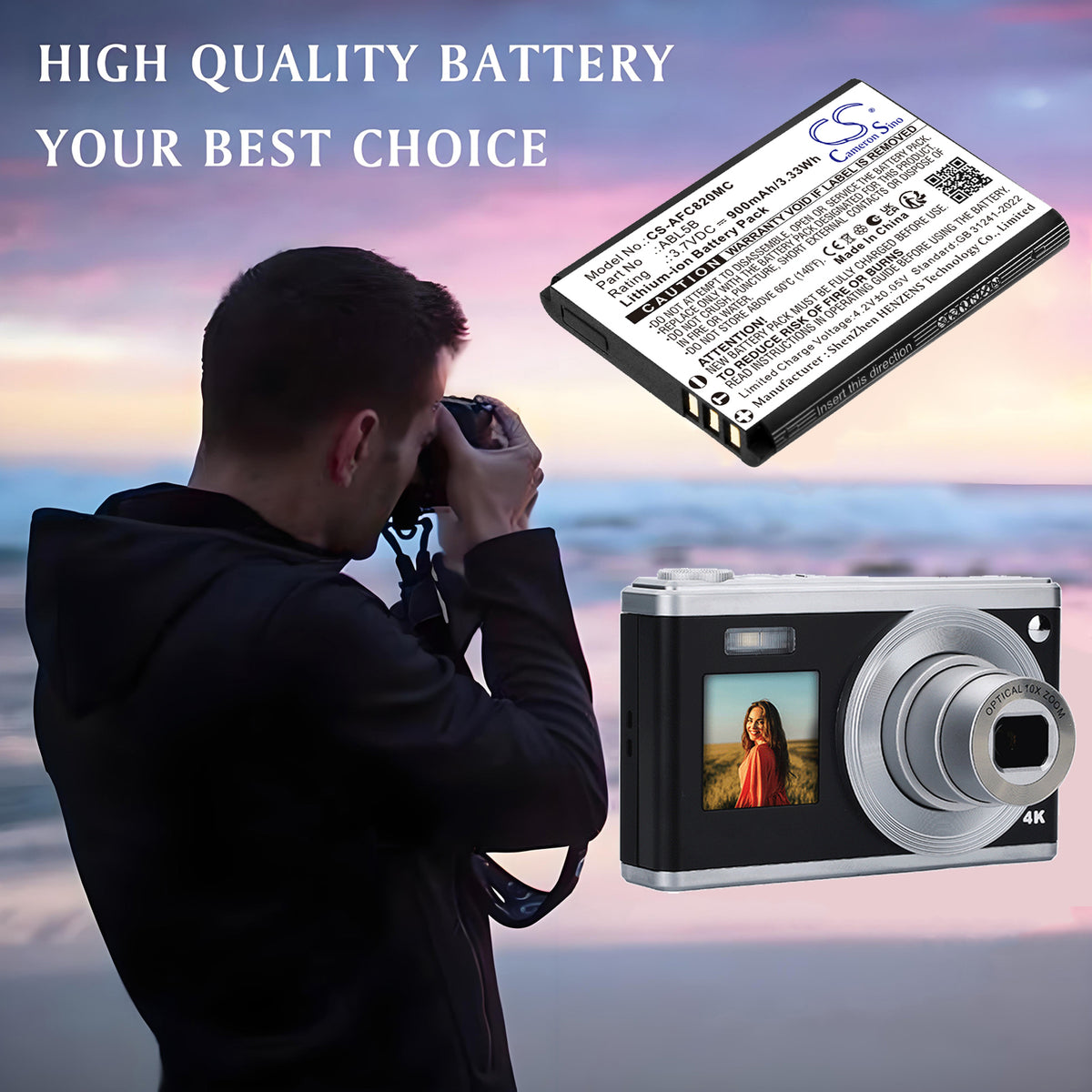 Replacement Battery for AgfaPhoto DC8200 – Camera – 900mAh / 3.7V