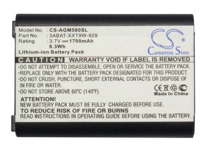 Replacement Battery for Astro  Gaming MixAmp 5.8 RX – Wireless Headset – 1700mAh / 6.30Wh / 3.7V