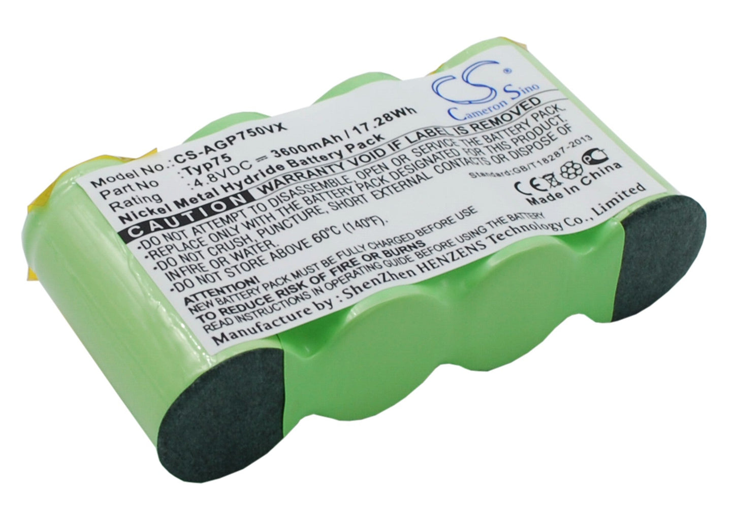 Replacement Battery for AEG  AG64x – Vacuum – 3600mAh / 17.28Wh / 4.8V