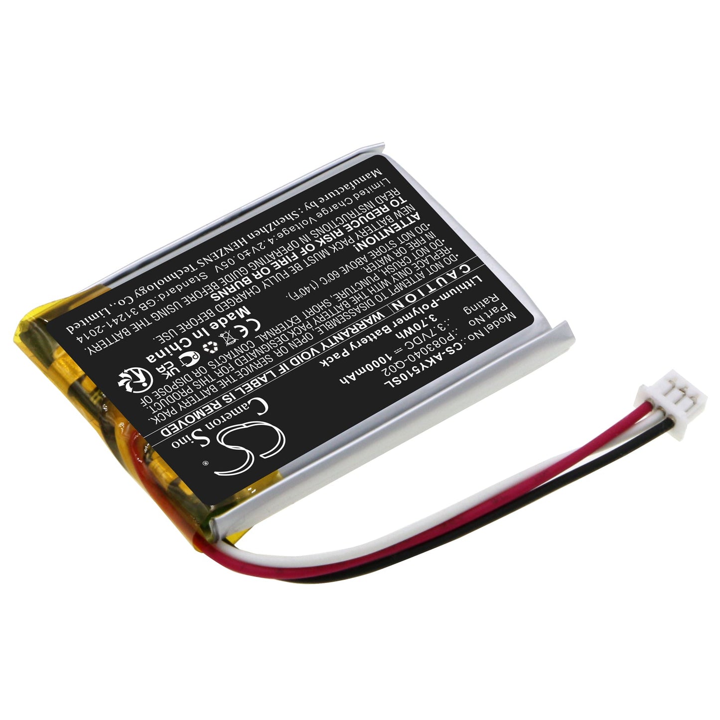 Replacement Battery for AKG  C50BT – Wireless Headset – 1000mAh / 3.70Wh / 3.7V