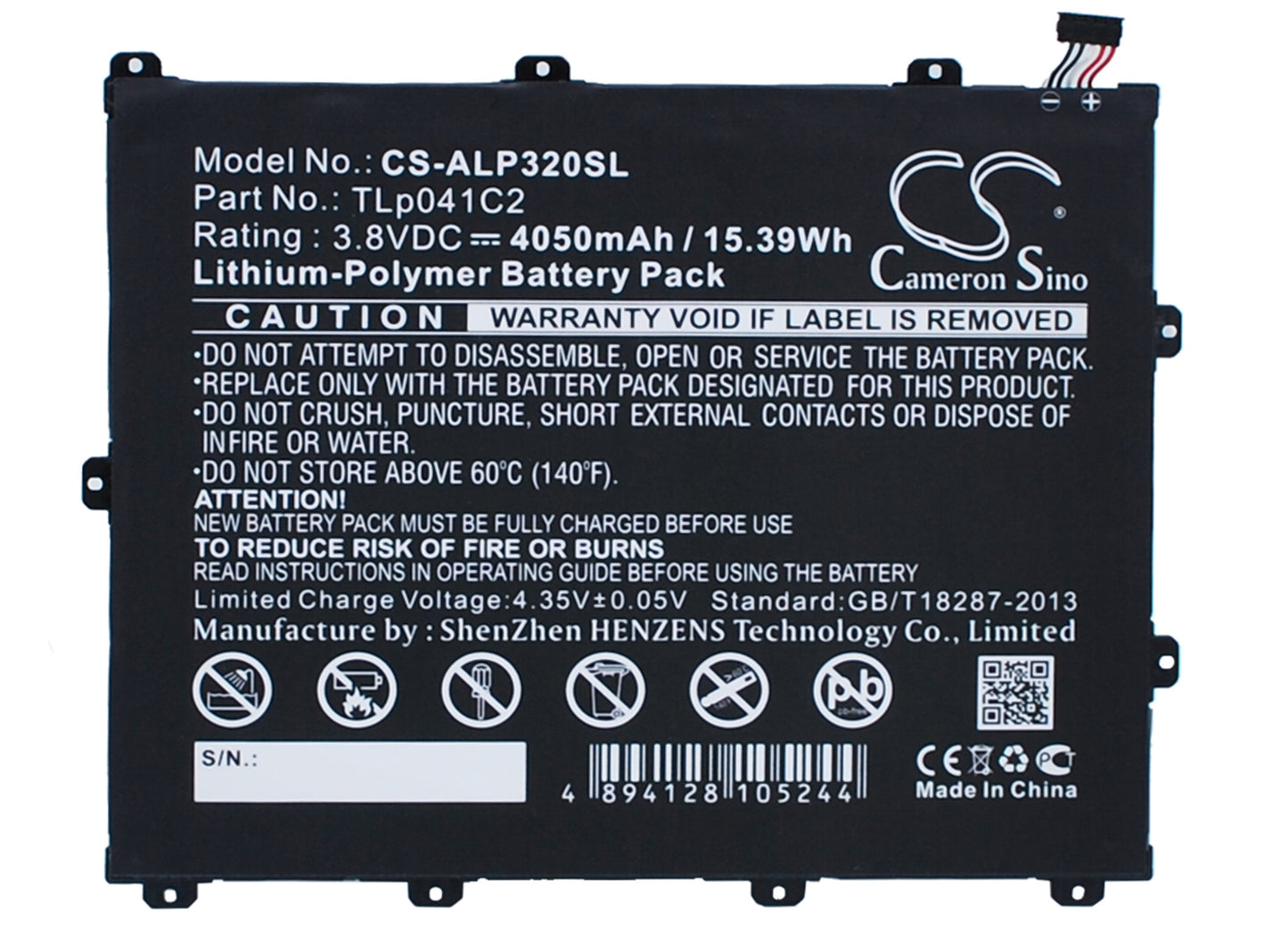 Replacement Battery for Alcatel One Touch POP 8 – Tablet – 4050mAh / 3.8V - image 1