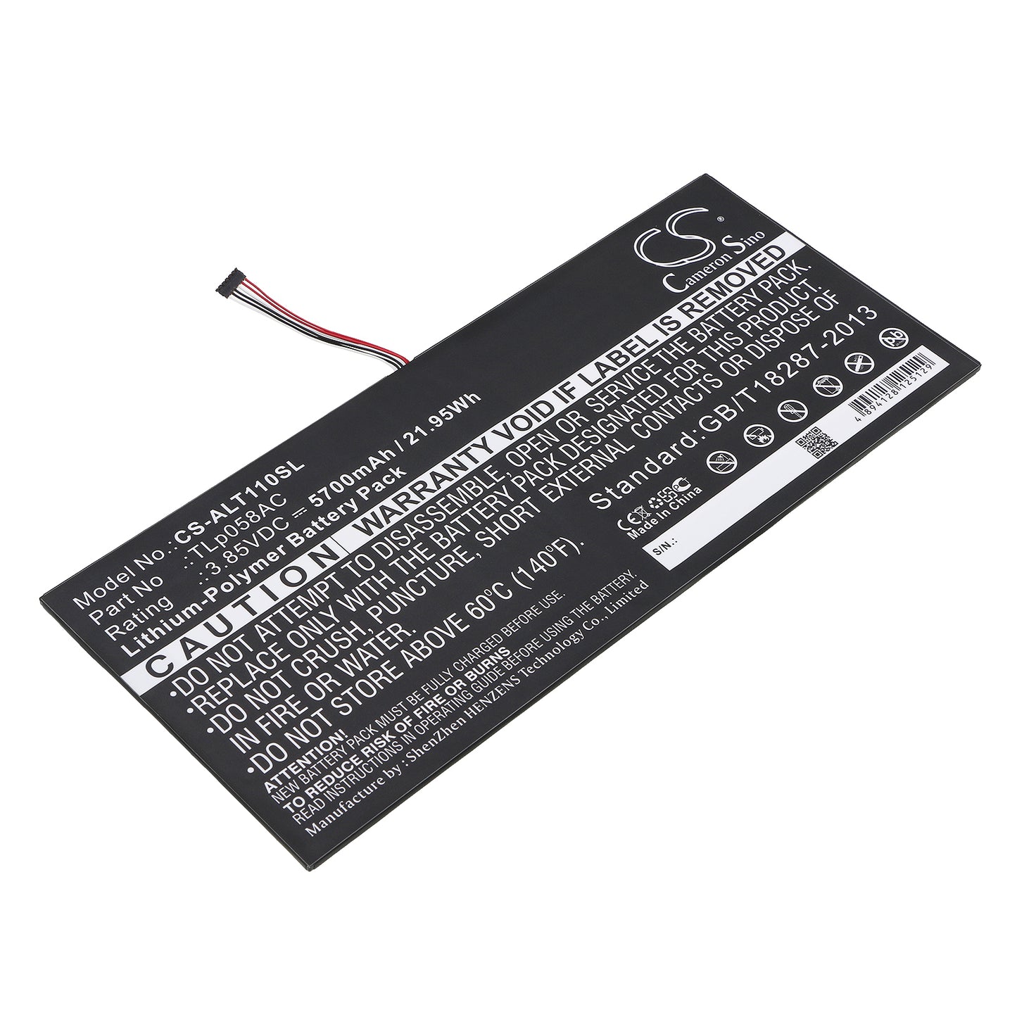 Replacement Battery for Alcatel OT-8085 – Tablet – 5700mAh / 3.85V - image 1
