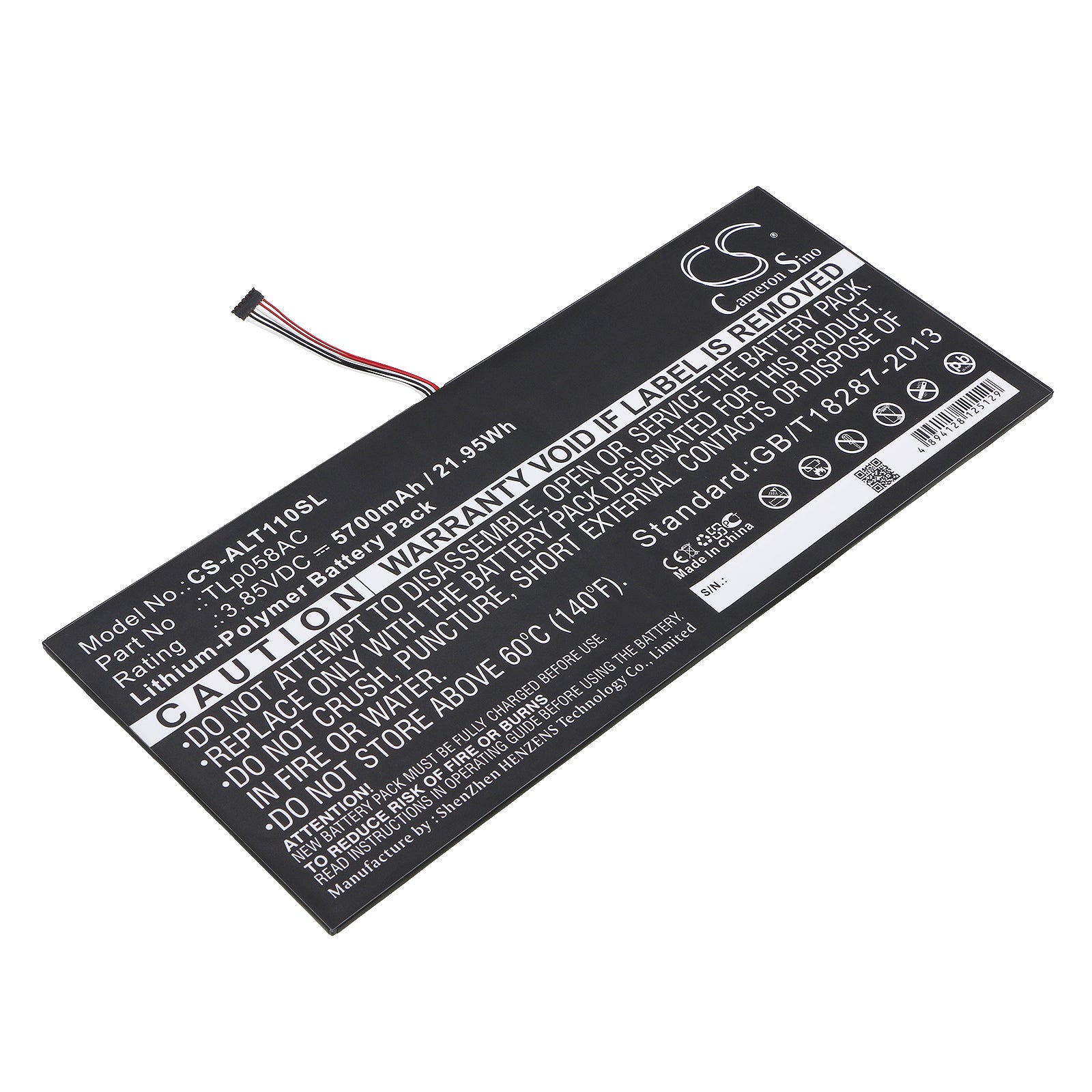 Replacement Battery for Alcatel OT-8085 – Tablet – 5700mAh / 3.85V - image 1