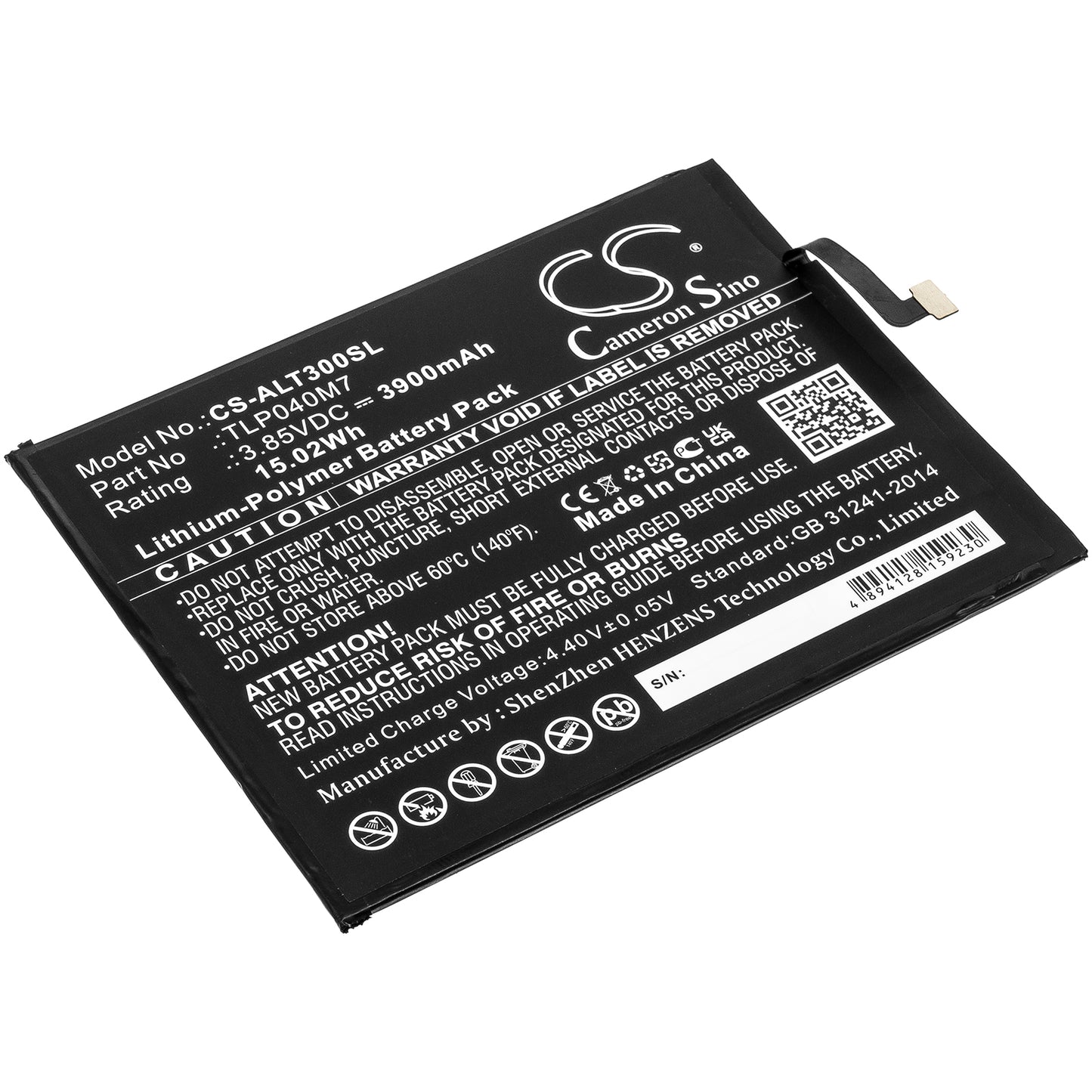 Replacement Battery for Alcatel 3T – Tablet – 3900mAh / 3.85V - image 1