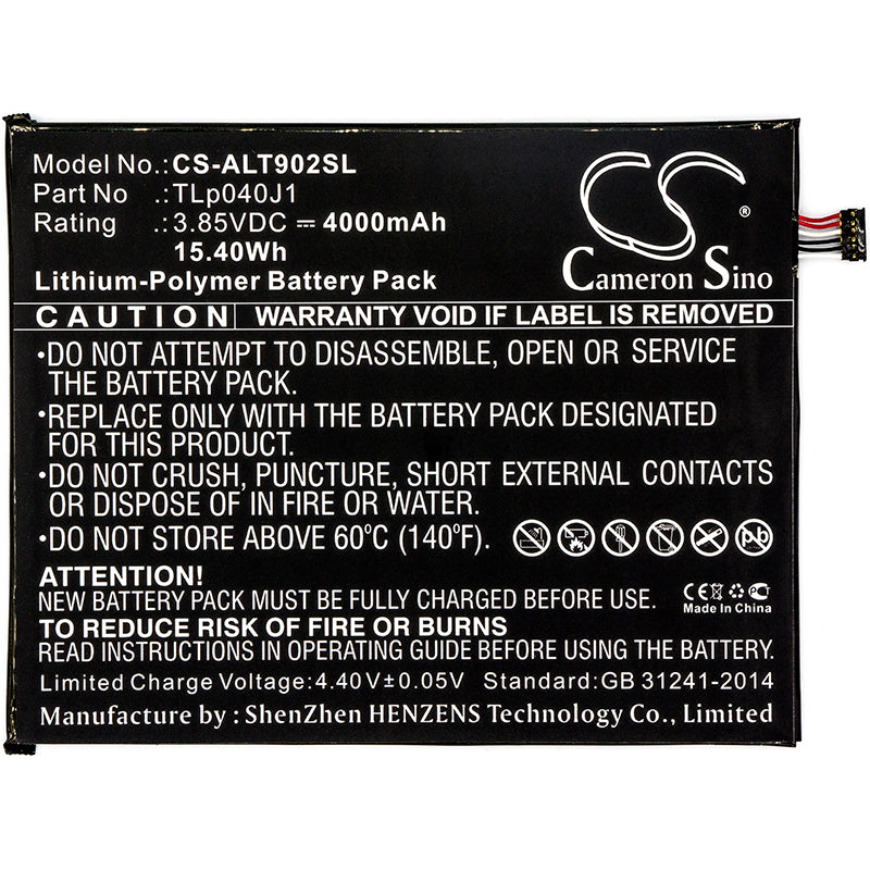 Replacement Battery for Alcatel A30 Tablet – Tablet – 4000mAh / 3.85V - image 3