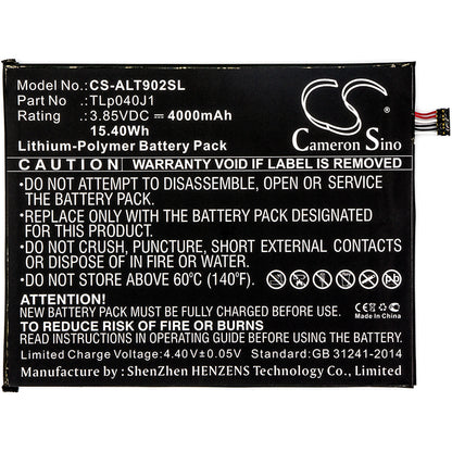 Replacement Battery for Alcatel A30 Tablet – Tablet – 4000mAh / 3.85V - image 3