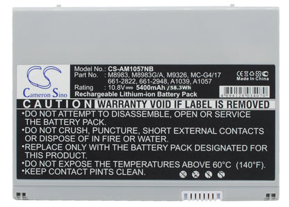 Replacement Battery for Apple PowerBook G4 17 M8793LL/A – Notebook, Laptop – 5400mAh / 10.8V - image 1