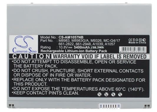 Replacement Battery for Apple PowerBook G4 17 M8793LL/A – Notebook, Laptop – 5400mAh / 10.8V - image 1