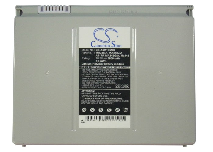 Replacement Battery for Apple  MACBOOK PRO 15 MA895CH/A – Notebook, Laptop – 5800mAh / 62.64Wh / 10.8V