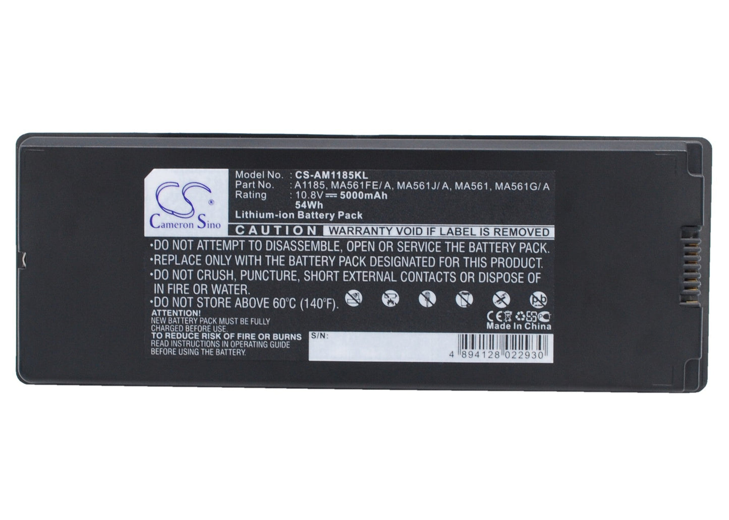 Replacement Battery for Apple  MacBook 13" A1181 – Notebook, Laptop – 5000mAh / 54.00Wh / 10.8V
