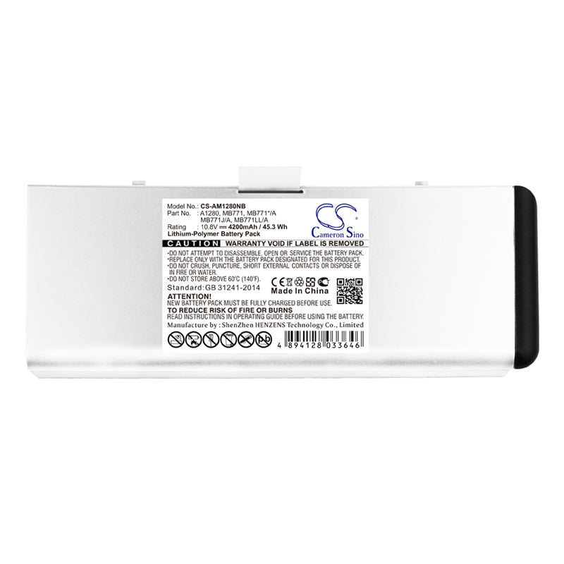 Replacement Battery for Apple  MacBook 13" A1278 – Notebook, Laptop – 4200mAh / 10.8V