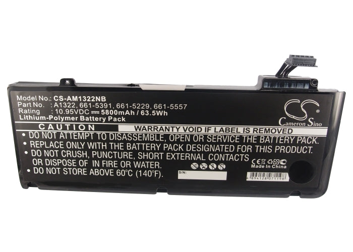 Replacement Battery for Apple  MacBook Pro 13 – Notebook, Laptop – 5800mAh / 63.51Wh / 10.95V