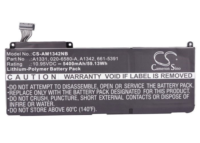 Replacement Battery for Apple  MacBook 13" – Notebook, Laptop – 5400mAh / 59.13Wh / 10.95V