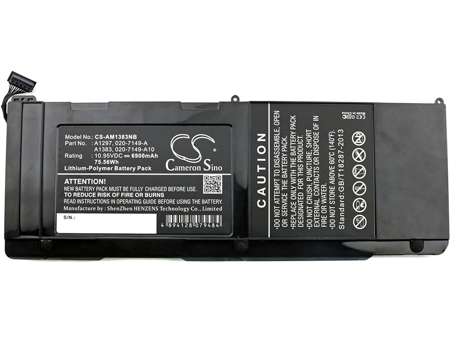 Replacement Battery for Apple  MacBook Pro 17 – Notebook, Laptop – 6900mAh / 75.56Wh / 10.95V