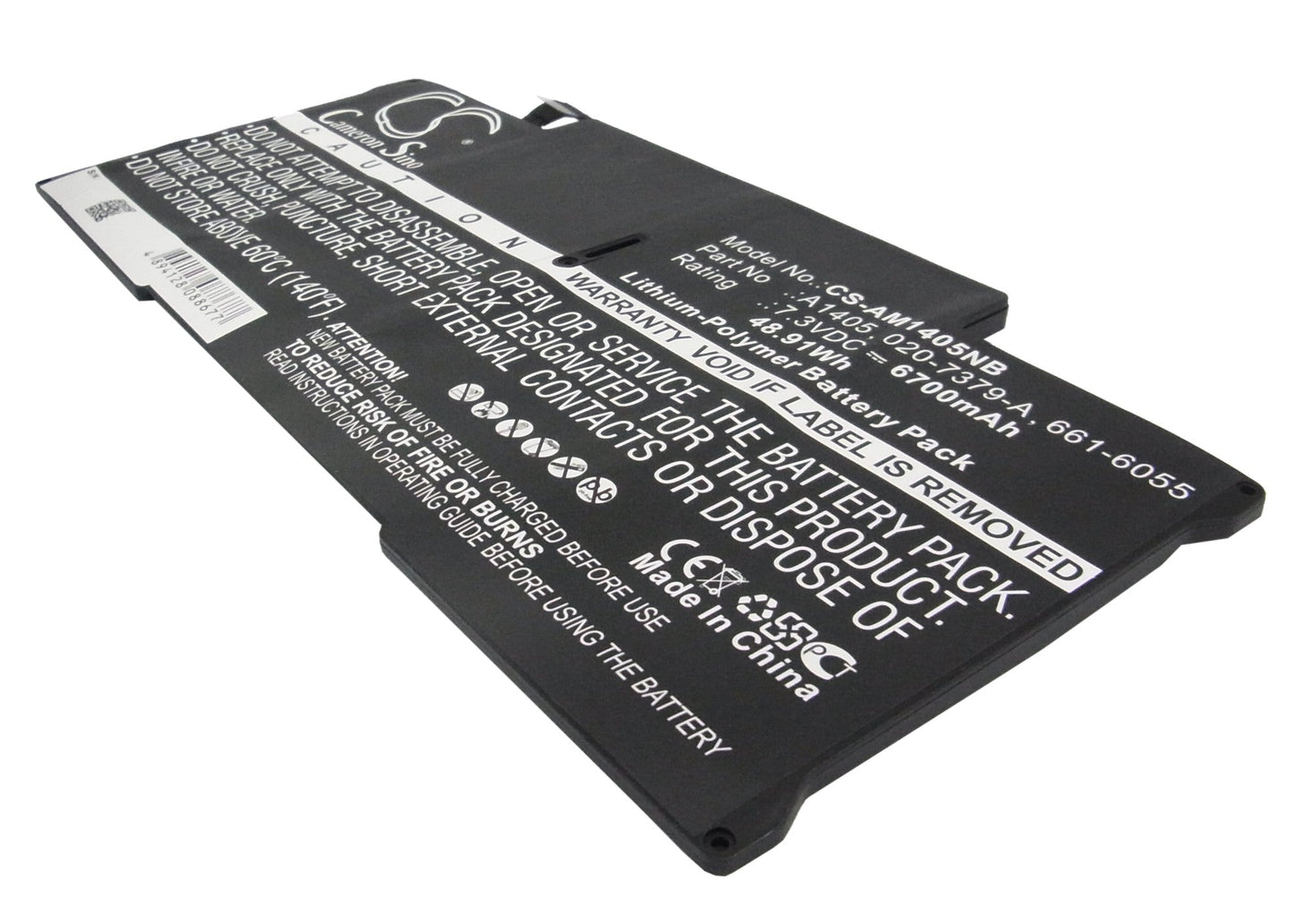 Replacement Battery for Apple  A1466 – Notebook, Laptop – 6700mAh / 48.91Wh / 7.3V