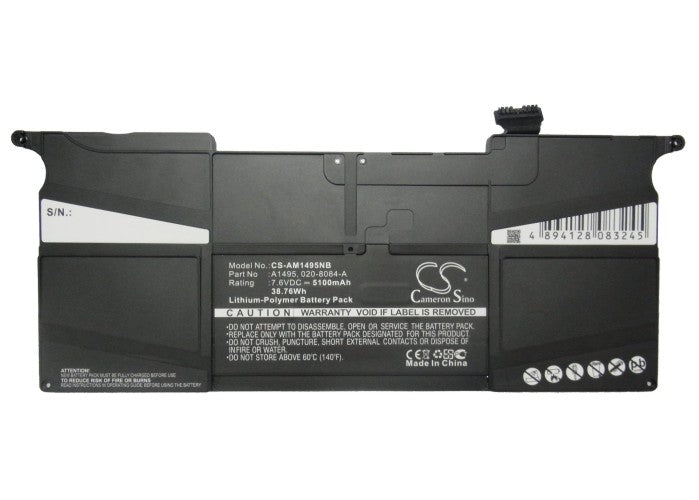 Replacement Battery for Apple  MacBook Air "Core i5" 1.3 11"  – Notebook, Laptop – 5100mAh / 38.76Wh / 7.6V