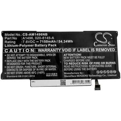Replacement Battery for Apple  Macbook Air 13" A1466 – Notebook, Laptop – 7150mAh / 54.34Wh / 7.6V