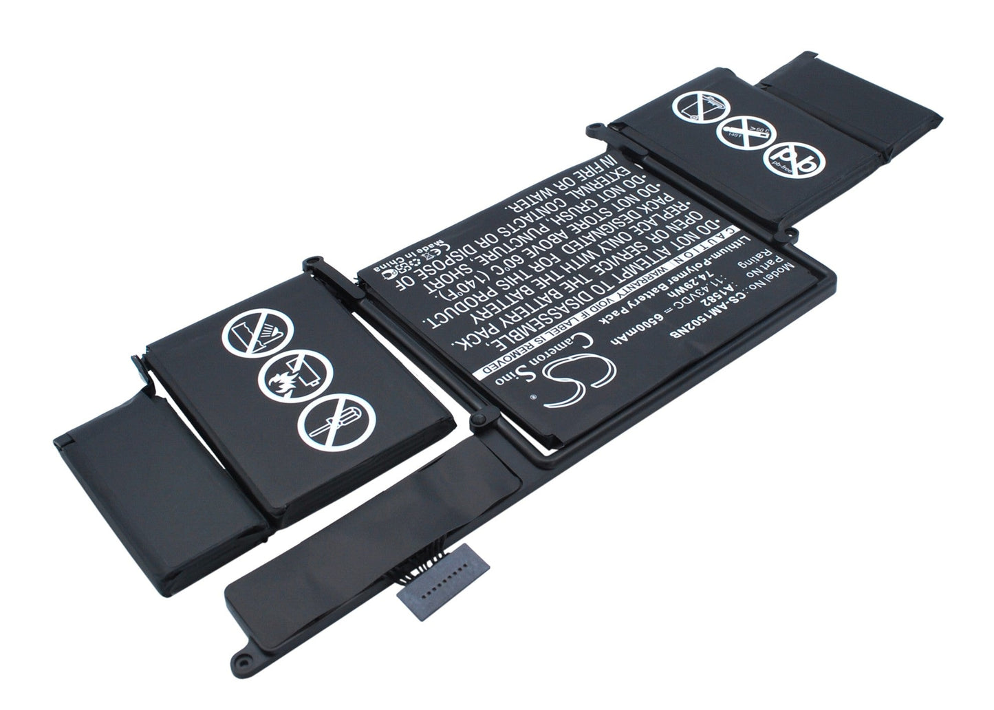 Replacement Battery for Apple  A1502 – Notebook, Laptop – 6500mAh / 74.3Wh / 11.43V