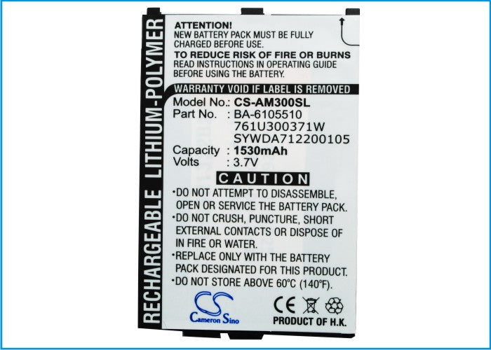 Replacement Battery for Acer M300 – PDA, Pocket PC – 1530mAh / 3.7V