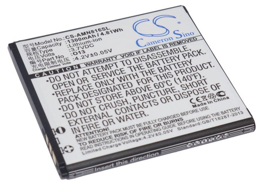 Replacement Battery for AMOI N89 – Mobile, SmartPhone – 1300mAh / 3.7V