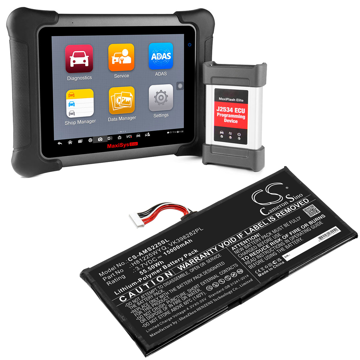 Replacement Battery for Autel MaxiSys Elite – Diagnostic Scanner – 15000mAh / 3.7V