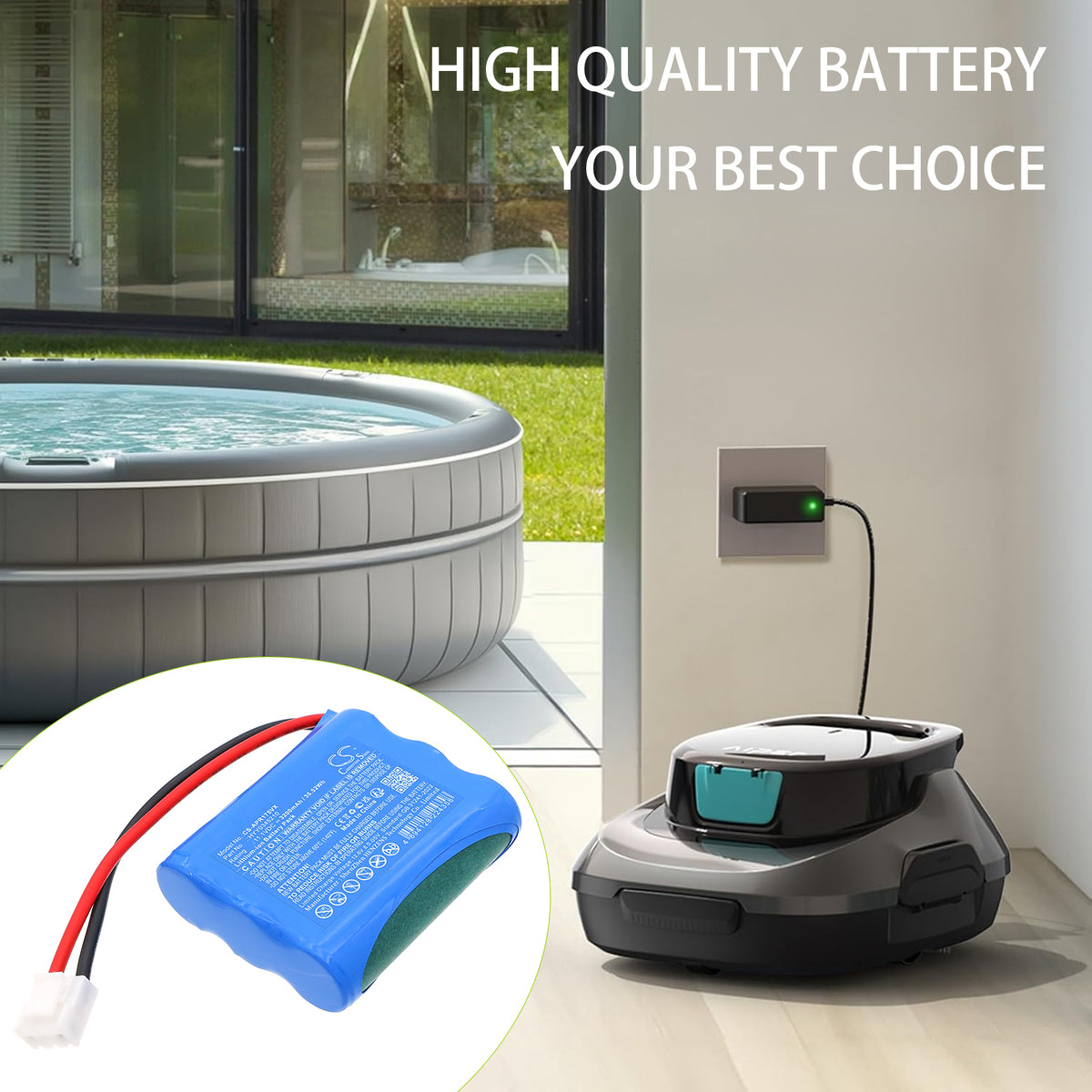 Replacement Battery for Aiper SCUBA 800 – Robotic Pool Cleaner – 3200mAh / 11.1V