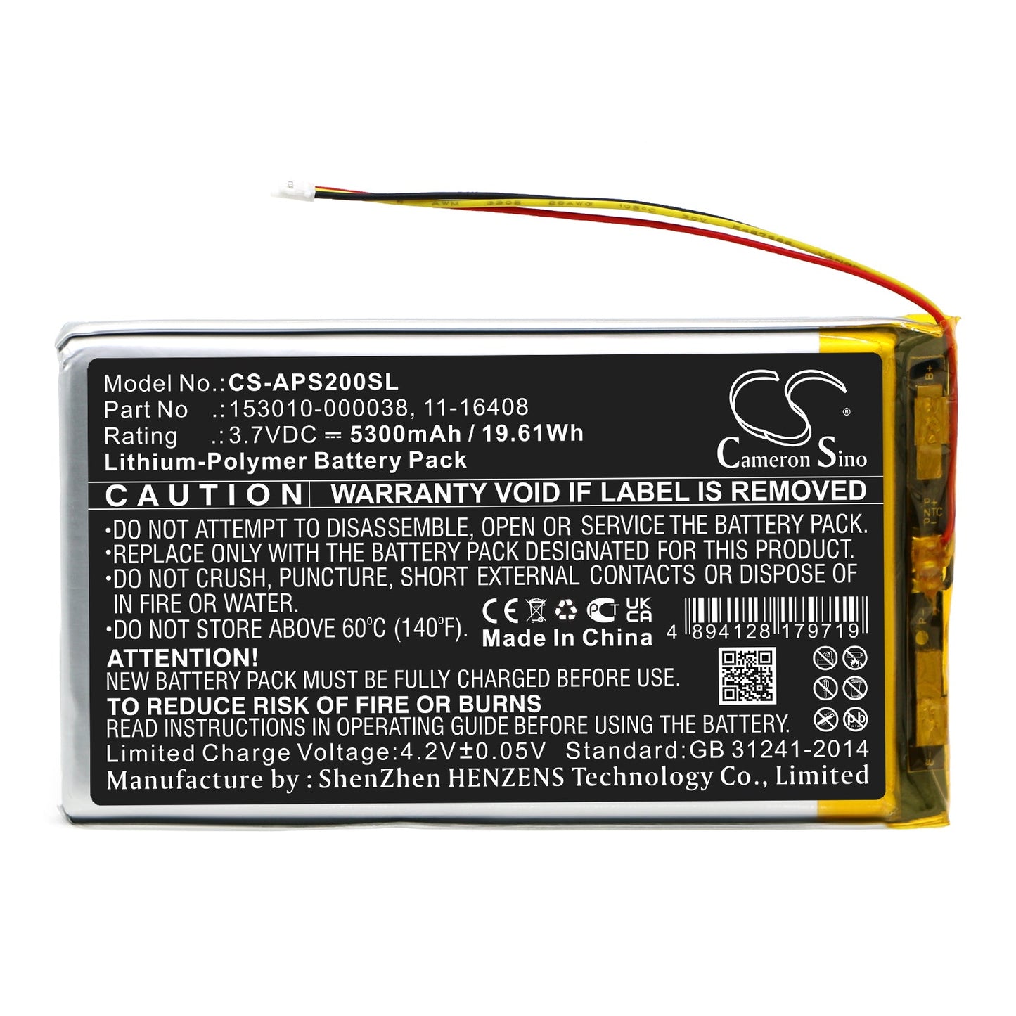 Replacement Battery for Appareo  Stratus 2 – GPS, Navigator – 5300mAh / 19.61Wh / 3.7V