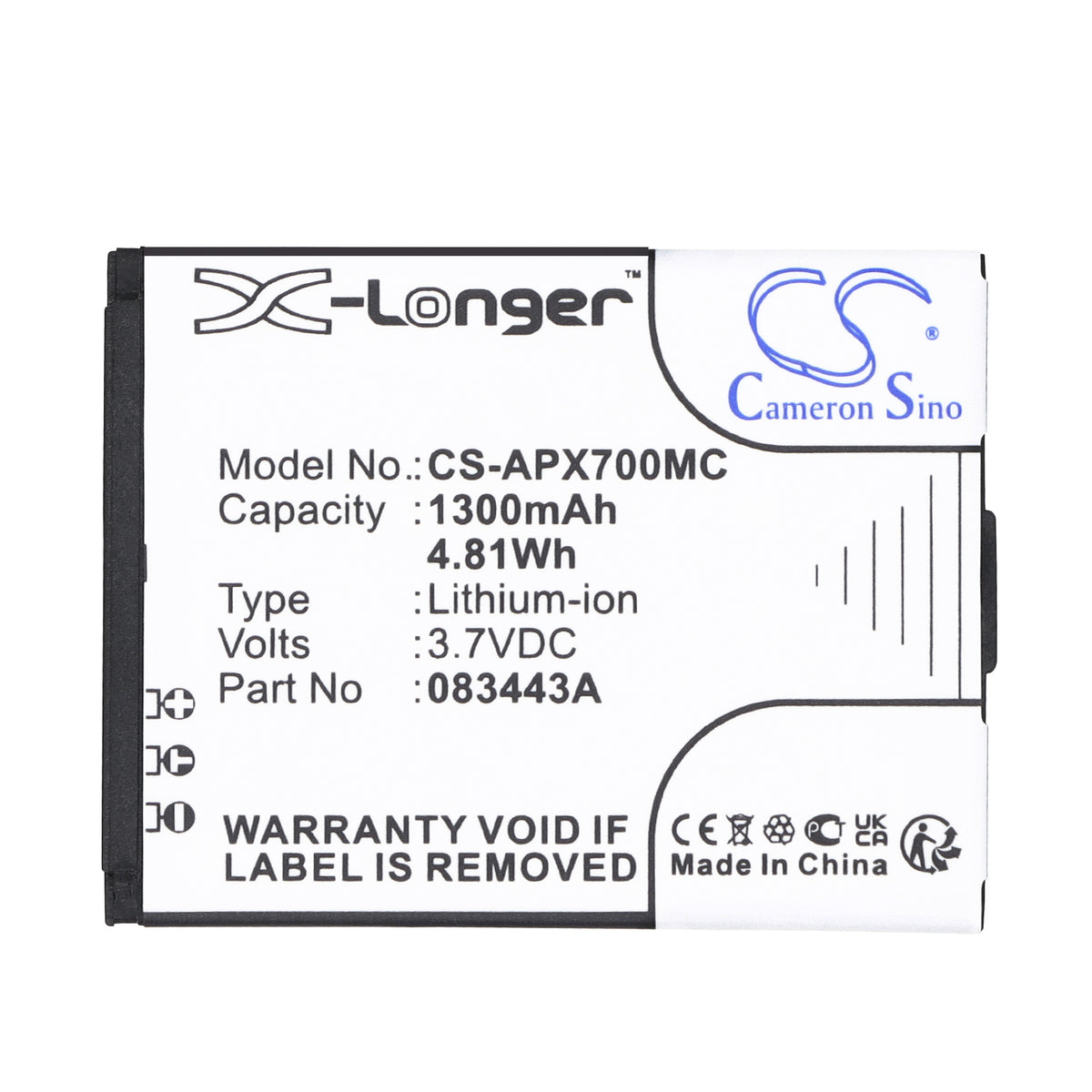 Replacement Battery for Actionpro X7 – Camera – 1300mAh / 3.7V