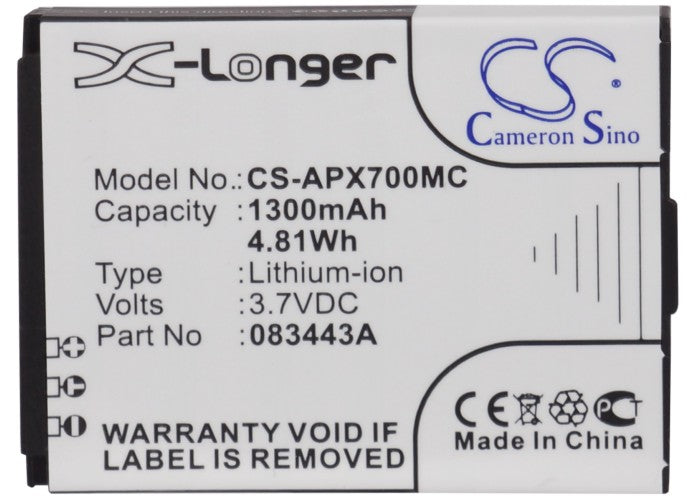Replacement Battery for Actionpro  ISAW A1 – Camera – 1300mAh / 4.81Wh / 3.7V