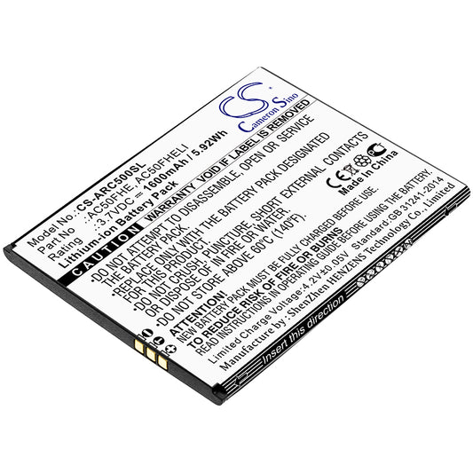 Replacement Battery for Archos 50F Helium Lite – Mobile, SmartPhone – 1600mAh / 3.7V