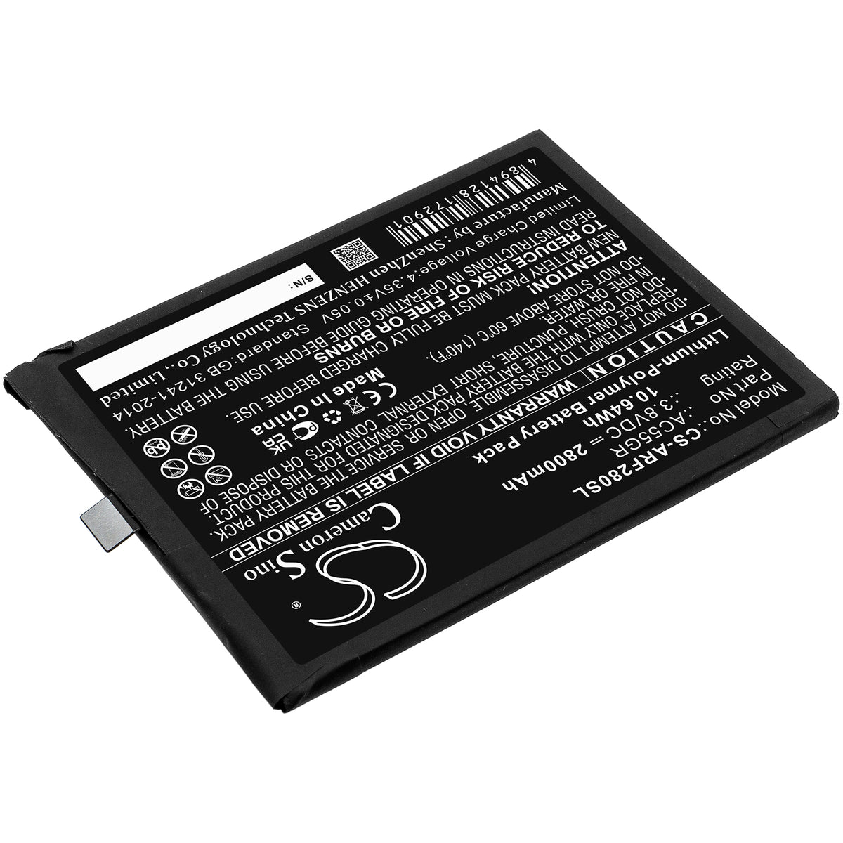 Replacement Battery for Archos 5.5 Hero V3 – Mobile, SmartPhone – 2800mAh / 3.8V
