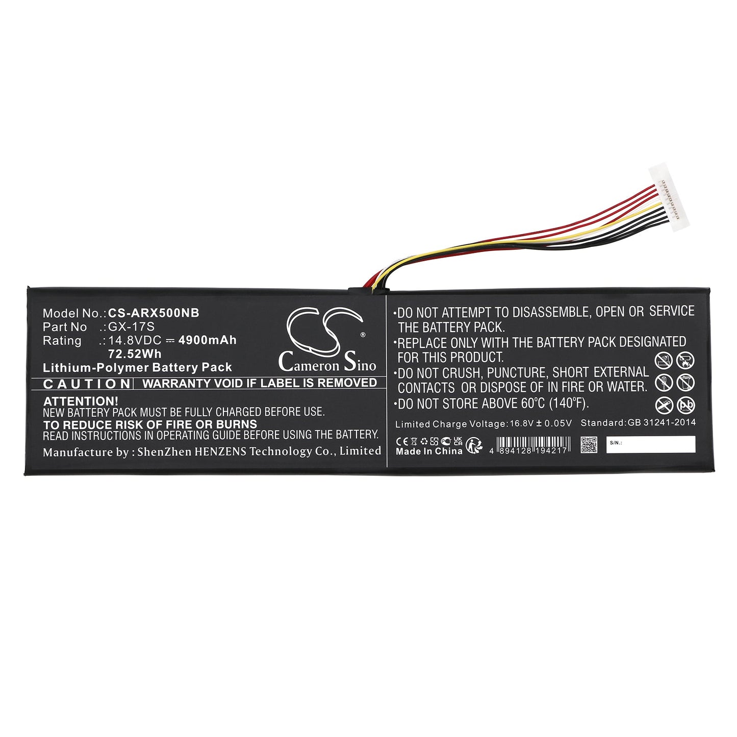 Replacement Battery for Aorus  X3 Plus v3 – Notebook, Laptop – 4900mAh / 72.52Wh / 14.8V
