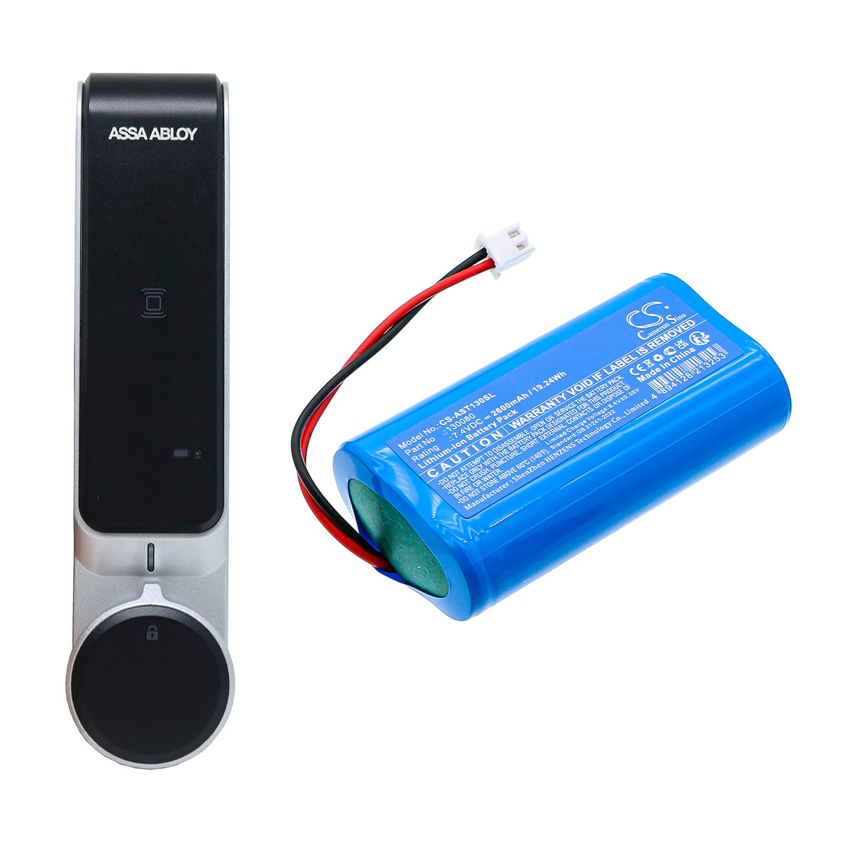 Replacement Battery for Assa Abloy MUL-T-LOCK – Door Lock – 2600mAh / 7.4V
