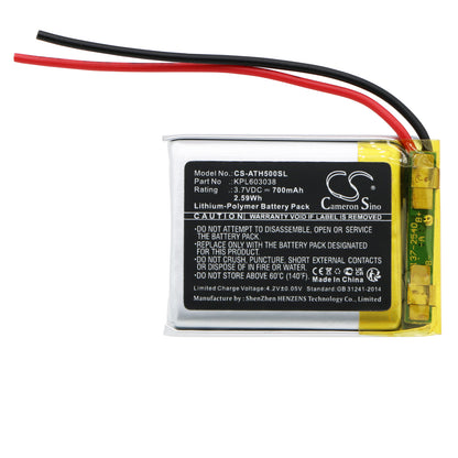 Replacement Battery for Audio-Technica ATH-AR5BT – Wireless Headset – 700mAh / 3.7V - image 3