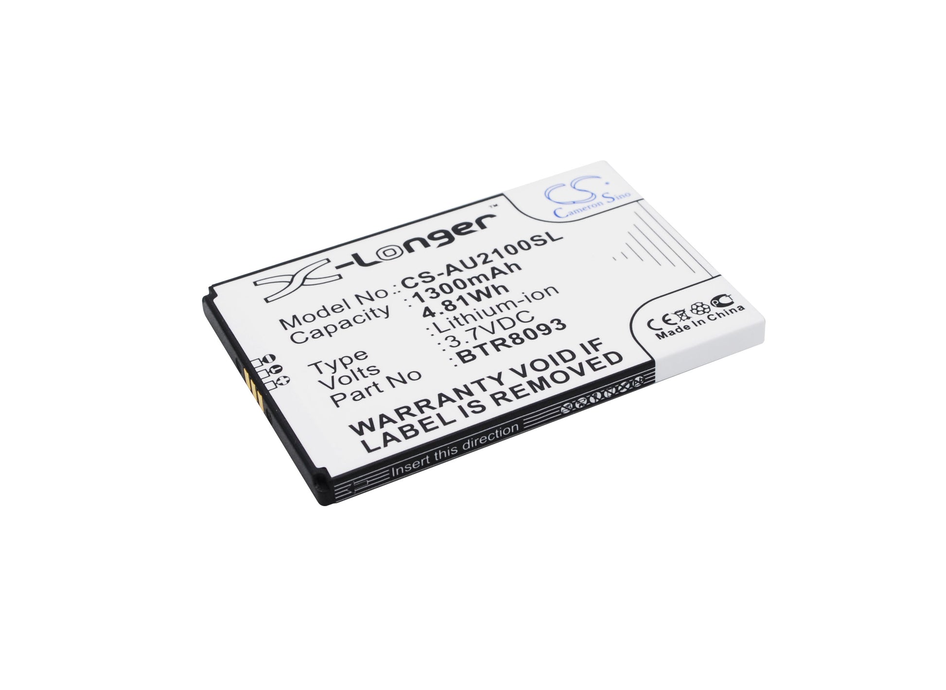 Replacement Battery for UTStarcom ADR-2100 – Mobile, SmartPhone – 1300mAh / 3.7V - image 1