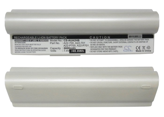 Replacement Battery for Asus  Eee PC 2G Linux – Notebook, Laptop – 6600mAh / 7.4V