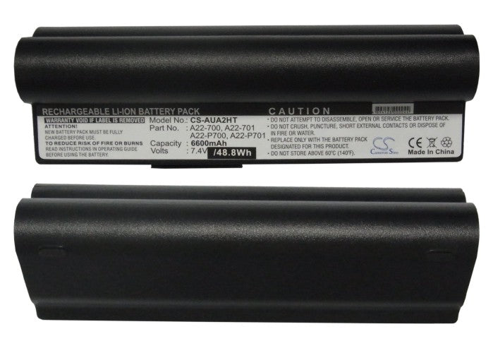 Replacement Battery for Asus  Eee PC 2G Linux – Notebook, Laptop – 6600mAh / 7.4V