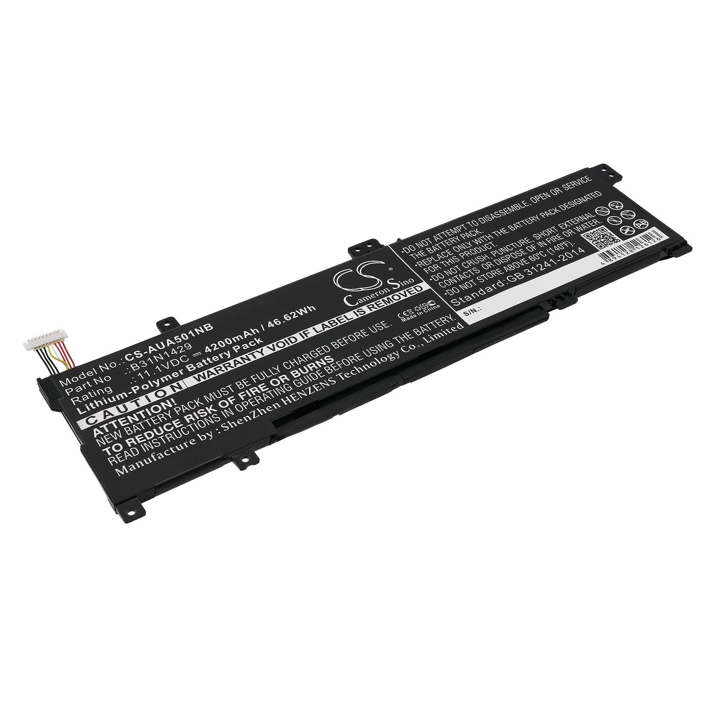 Replacement Battery for Asus  A501C1-Z1-C10 – Notebook, Laptop – 4200mAh / 46.62Wh / 11.1V