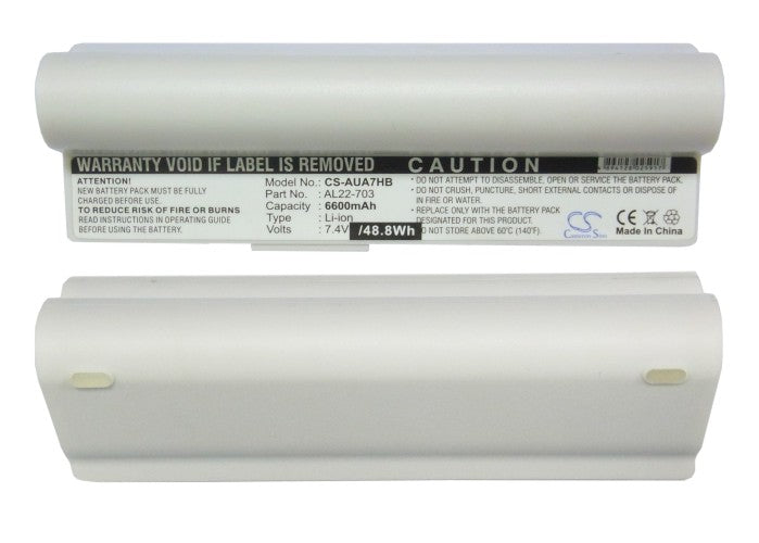 Replacement Battery for Asus  Eee PC 701SD – Notebook, Laptop – 6600mAh / 7.4V