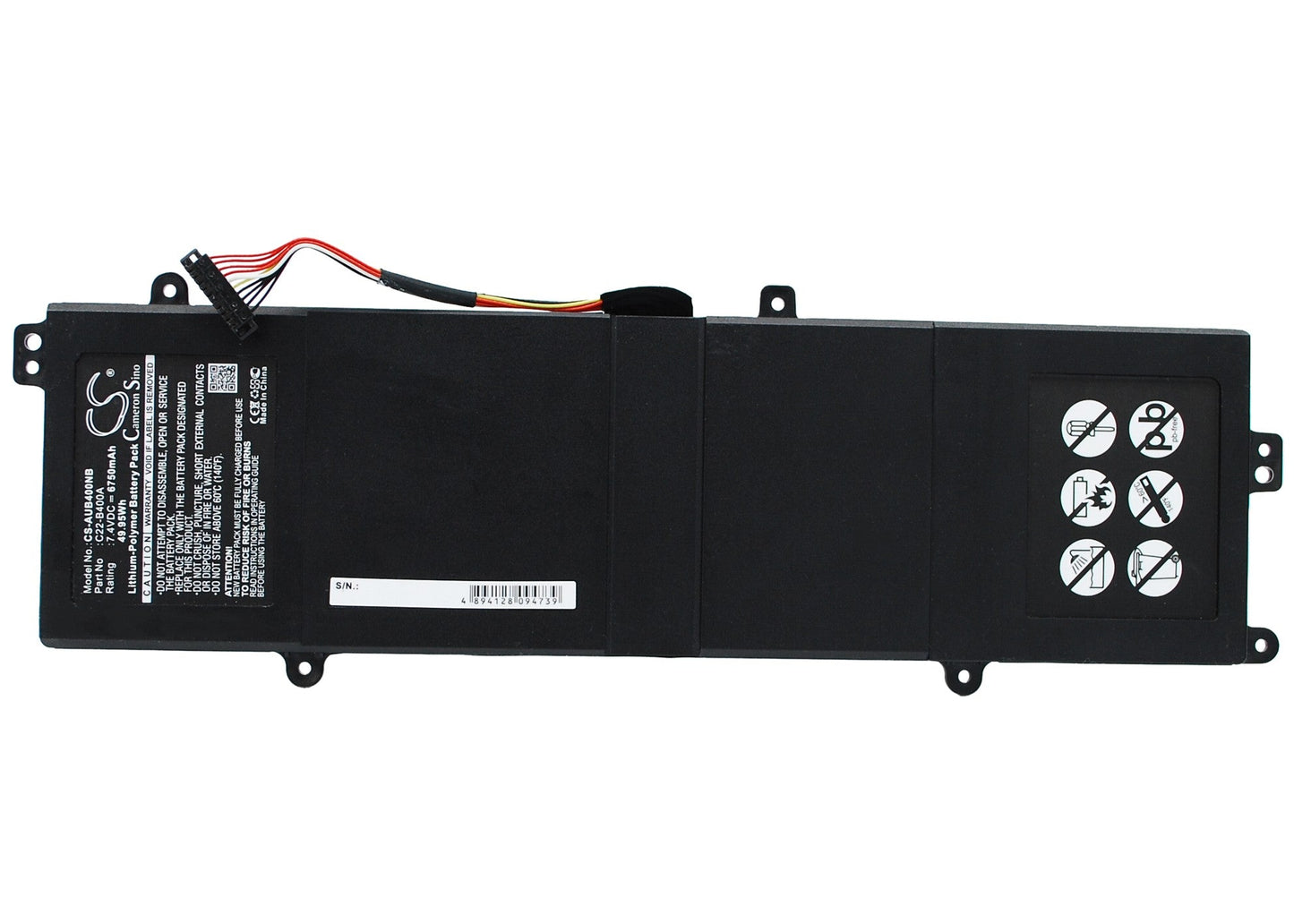 Replacement Battery for Asus  B400A-1C – Notebook, Laptop – 6750mAh / 49.95Wh / 7.4V