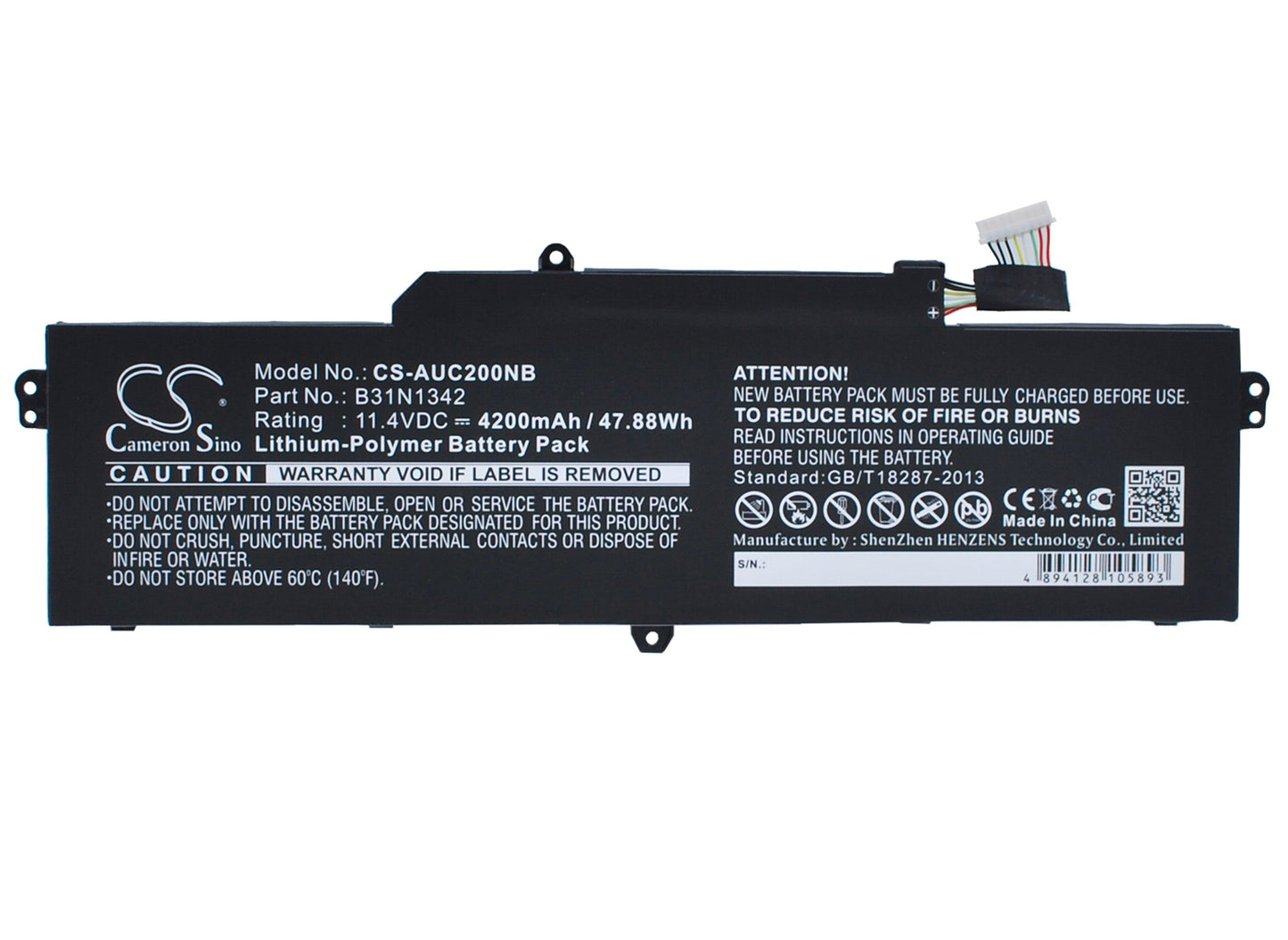 Replacement Battery for Asus  C200MA-DS01 – Notebook, Laptop – 4200mAh / 47.88Wh / 11.4V