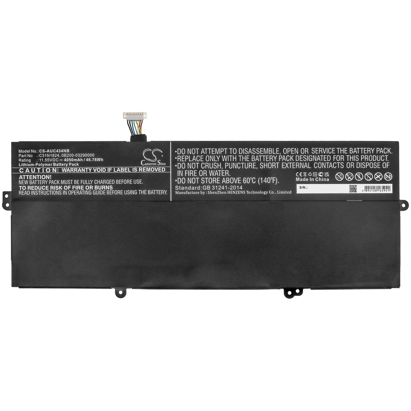Replacement Battery for Asus  C434TA – Notebook, Laptop – 4050mAh / 46.78Wh / 11.55V