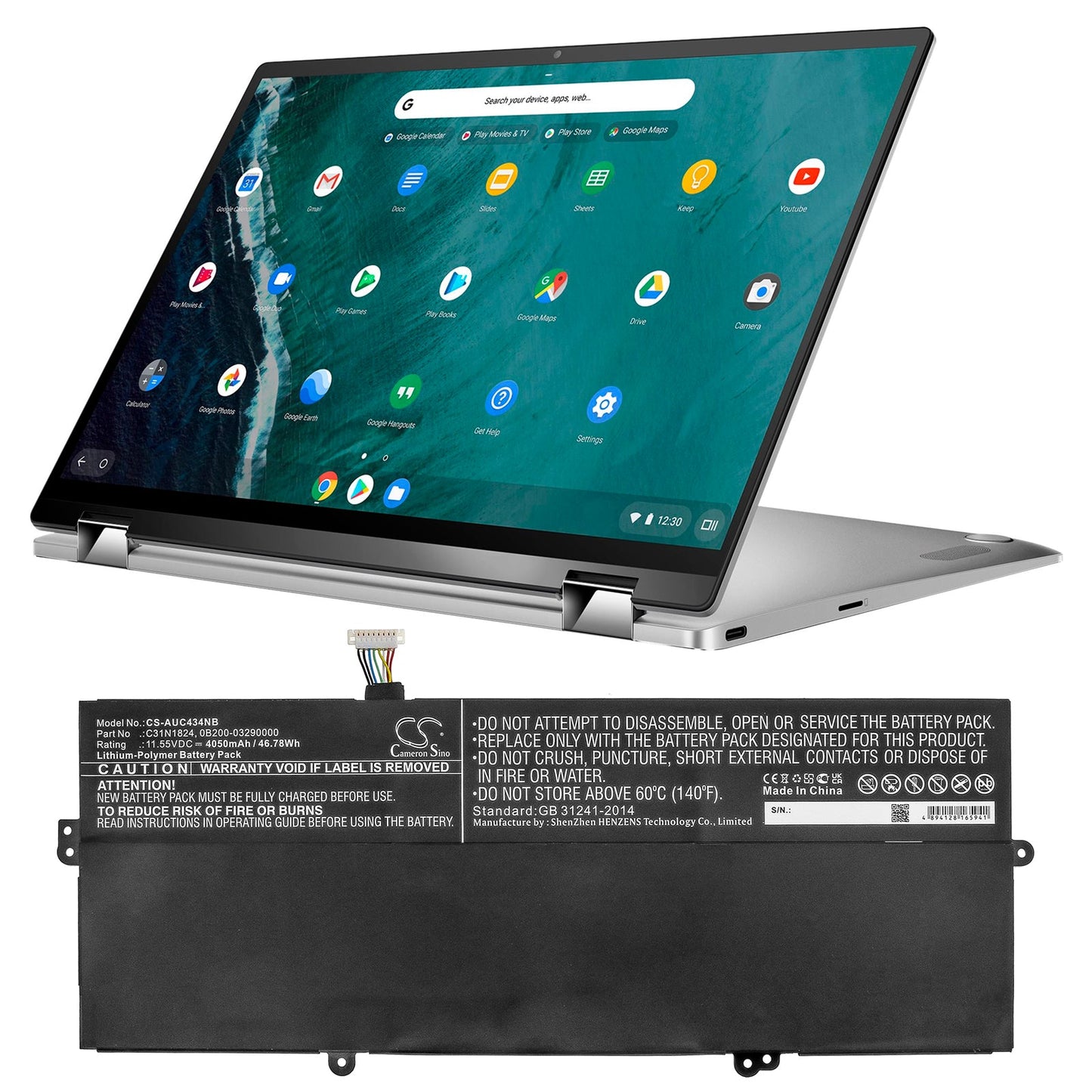 Replacement Battery for Asus  C434TA – Notebook, Laptop – 4050mAh / 46.78Wh / 11.55V