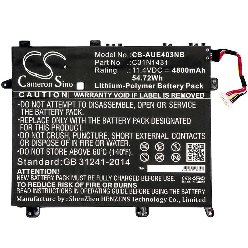 Replacement Battery for Asus Eee Book E403SA – Notebook, Laptop – 4800mAh / 11.4V - image 3