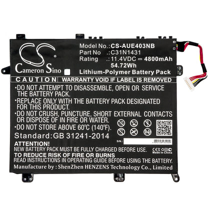 Replacement Battery for Asus Eee Book E403SA – Notebook, Laptop – 4800mAh / 11.4V - image 3