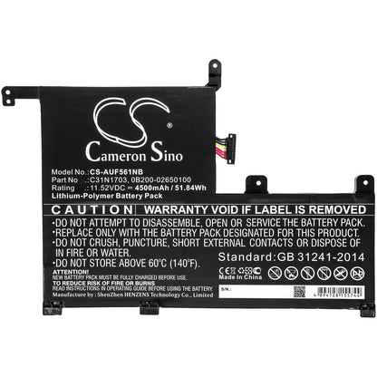 Replacement Battery for Asus  Q505UA – Notebook, Laptop – 4500mAh / 51.84Wh / 11.52V